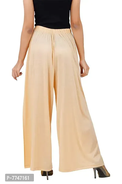 Buy That Trendz M to 6XL Cotton Viscose Loose Fit Flared Wide Leg Palazzo Pants for Women Light Skin Medium-thumb3