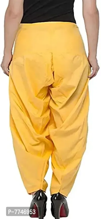 Women's Patiala Pant || Women's Cotton Plain Semi Patiala Salwar Combo of 2 || Women's Stretch Fit Salwar Pants (Pack of 2) (Color - Orange & Yellow, Size - Free Size)-thumb3