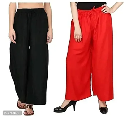 Buy Buy That Trendz M to 6XL Viscose Cotton Loose Fit Flared Wide Leg  Palazzo Pants for Women Black Light Skin Dark Skin Combo Pack of 3 Medium  at Amazon.in