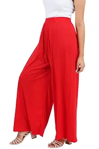 Buy That Trendz M to 6XL Cotton Viscose Loose Fit Flared Wide Leg Palazzo Pants for Women Red Medium-thumb1