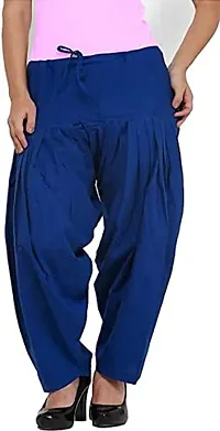 Women's Patiala Pant || Women's Cotton Plain Semi Patiala Salwar Combo of 2 || Women's Stretch Fit Salwar Pants (Pack of 2) (Color - Royal Blue & Black, Size - Free Size)-thumb2