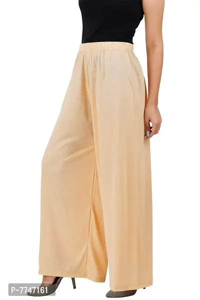 Buy That Trendz M to 6XL Cotton Viscose Loose Fit Flared Wide Leg Palazzo Pants for Women Light Skin Medium-thumb2