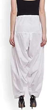 Women Dhoti SALAWAR || Women's Regular Fit Dhoti Pants || Women's Cotton Comfortable Solid Harem Dhoti Salwar || Full Length Free Size Dhoti Pant for Women (Free Size) DTH-232-WE White-thumb1