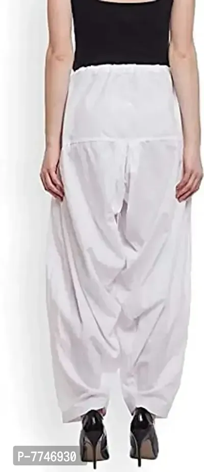 Women Dhoti SALAWAR || Women's Regular Fit Dhoti Pants || Women's Cotton Comfortable Solid Harem Dhoti Salwar || Full Length Free Size Dhoti Pant for Women (Free Size) DTH-232-WE White-thumb2