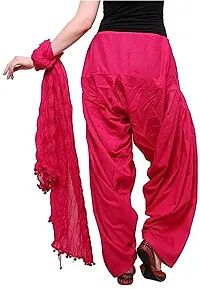 Women Dhoti SALAWAR || Women's Regular Fit Dhoti Pants with Dupatta || Women's Cotton Comfortable Solid Harem Dhoti Salwar with Dupatta ||(Free Size) DTH-233-PK-D Pink-thumb1