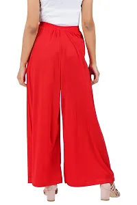 Buy That Trendz M to 6XL Cotton Viscose Loose Fit Flared Wide Leg Palazzo Pants for Women Red Medium-thumb2