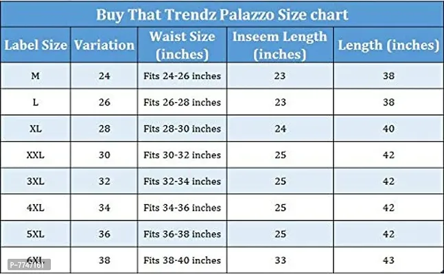 Buy That Trendz M to 6XL Cotton Viscose Loose Fit Flared Wide Leg Palazzo Pants for Women Light Skin Medium-thumb5