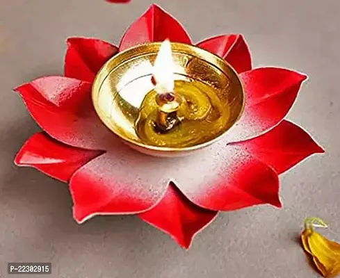 KAPER Brass Diya for Puja Akhand Diya Jyothi Oil Lamp Deepak for Diwali Mandir Decor Small Pooja Articles(3 Inches) Pack Of 1