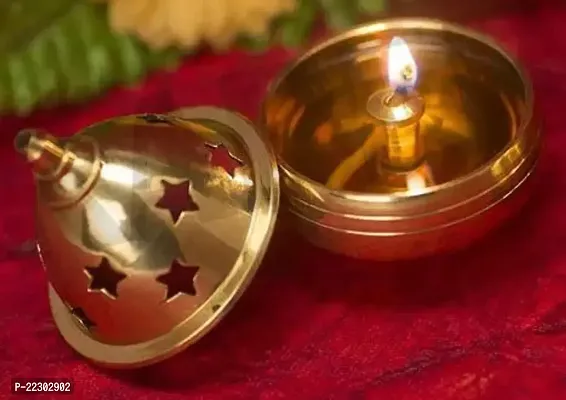 KAPER Brass Diya for Puja Akhand Diya Jyothi Oil Lamp Deepak for Diwali Mandir Decor Small(2.5 Inches) Pack Of 1