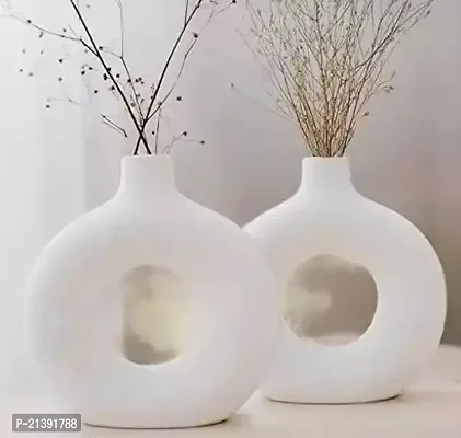 Premium Quality Beautiful Ceramic Decorative Vases With For Home Decor, Center Table, Flowers Pot, Bedroom Side Corners, Living Room Decoration And Party Centerpieces Planter Flower Pot Ring Shape Planter