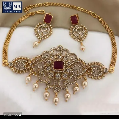 Stylish Golden Brass  Jewellery Set For Women-thumb0