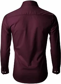 FINICO Men's Soft Cotton Shirts Regular Wear Full Sleeves Shirts 1-FINICO-2-L Maroon-thumb1