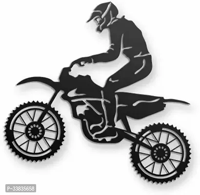 Decor Metal Dirt Bike Rider  45 cm X 43 cm Black