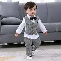 Baby Boys Party, Festive and Casual Wear | Waistcoat, Shirt, Pant And Bow Tie Full Combo Set-thumb3