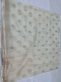 Stylish Grey Organza Silk Saree with Blouse piece For Women-thumb1