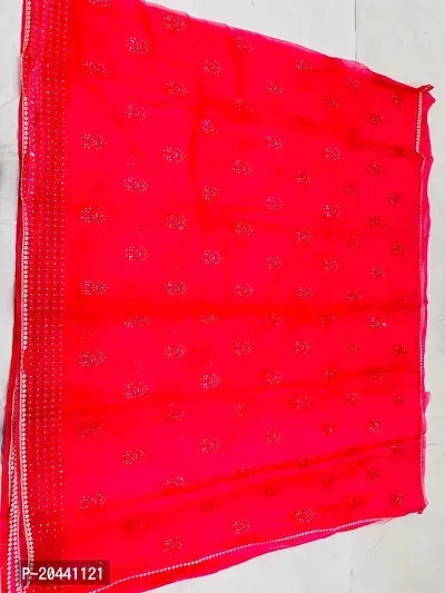 Stylish Red Organza Silk Saree with Blouse piece For Women