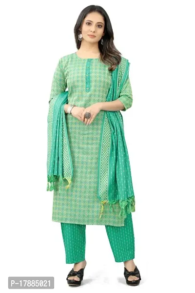 The Fashion Studio Womens Pure cotton kurta and pant set with dupatta.