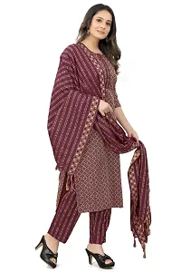 The Fashion Studio Womens Pure cotton kurta and pant set with dupatta.-thumb1