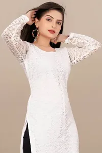 Designer White Net Kurta For Women-thumb1