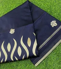 Elegant Blue Jacquard Embellished Banarasi Silk Saree With Blouse Piece-thumb2