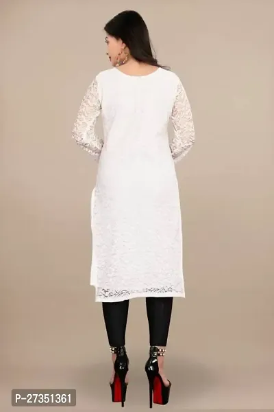 Designer White Net Kurta For Women-thumb4