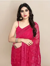 Elegant Pink Net Embroidered Bhagalpuri Saree With Blouse Piece-thumb2