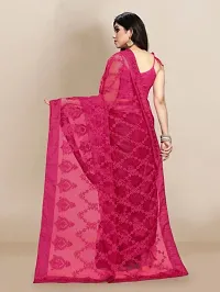 Elegant Pink Net Embroidered Bhagalpuri Saree With Blouse Piece-thumb1