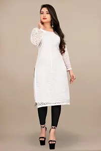 Designer White Net Kurta For Women-thumb2