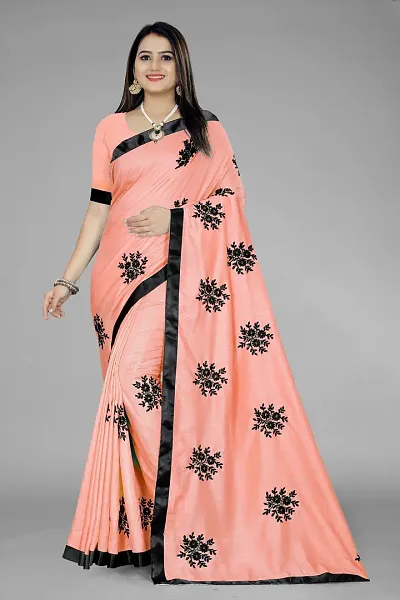 New In Poly Silk Saree with Blouse piece 