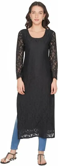 Designer Black Net Kurta For Women