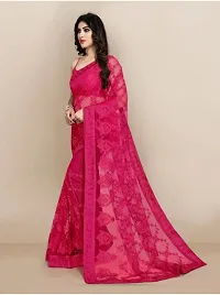 Elegant Pink Net Embroidered Bhagalpuri Saree With Blouse Piece-thumb3