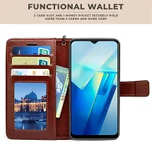 Brown Forego Flip Cover For Vivo Y17 S-thumb1