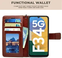 Brown Forego Flip Cover For Samsung F34-thumb1