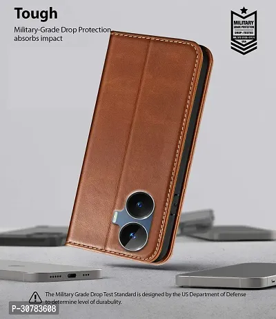 Brown Forego Flip Cover For Realme C 55-thumb5