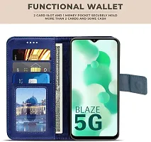 Blue Forego Flip Cover For Lava Blaze 5G-thumb1