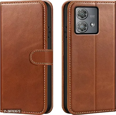 Brown Forego Flip Cover For Motorola Edge 40 Neo