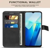 Black Forego Flip Cover For Poco C51-thumb1