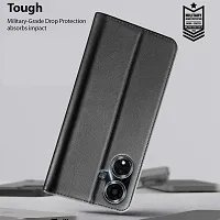 Black Forego Flip Cover For Oppo A59 5G-thumb4