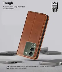 Brown Forego Flip Cover For Vivo V29-thumb4