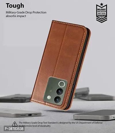 Brown Forego Flip Cover For Vivo V29-thumb5