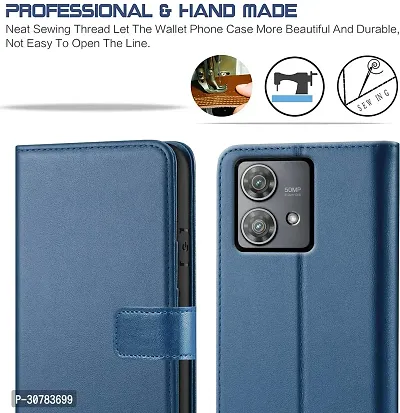 Blue Forego Flip Cover For Motorola Edge 40 Neo-thumb3