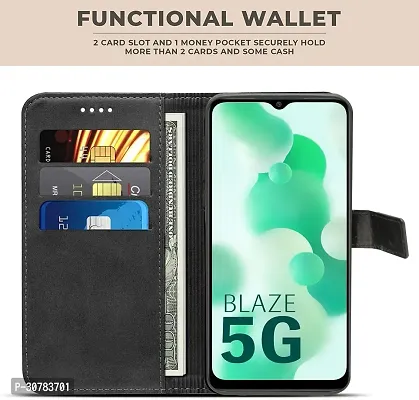 Black Forego Flip Cover For Lava Blaze 5G-thumb2