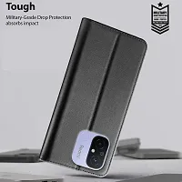 Black Forego Flip Cover For Redmi 12C-thumb4