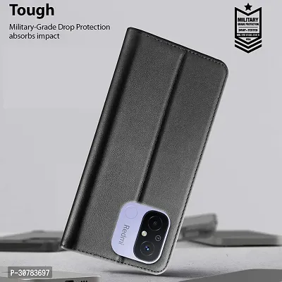 Black Forego Flip Cover For Redmi 12C-thumb5