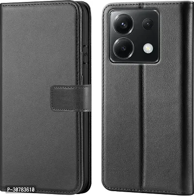 Black Forego Flip Cover For Redmi Note 13 Pro 5G