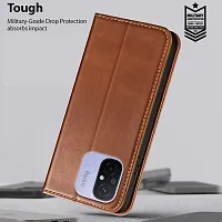 Brown Forego Flip Cover For Redmi 12C-thumb4