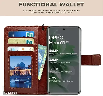 Brown Forego Flip Cover For Oppo Reno 11 5G-thumb2