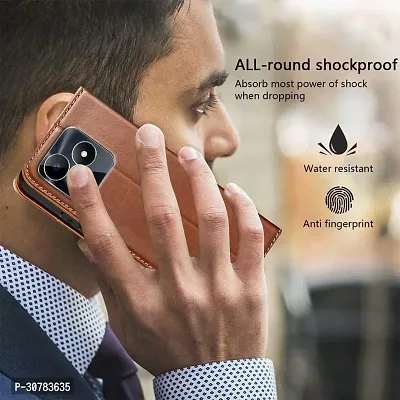 Brown Forego Flip Cover For Realme Narzo N53-thumb4