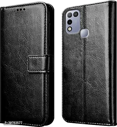 Black Forego Flip Cover For infinix Hot 10-Vintage Flip Wallet Back Case Cover