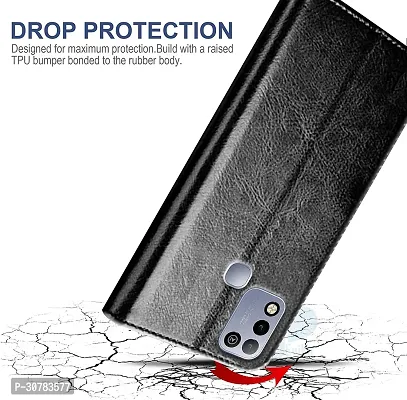 Black Forego Flip Cover For infinix Hot 10-Vintage Flip Wallet Back Case Cover-thumb4